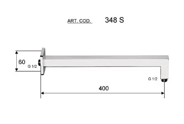 Отвод для душа настенный 40см cr хром remer
