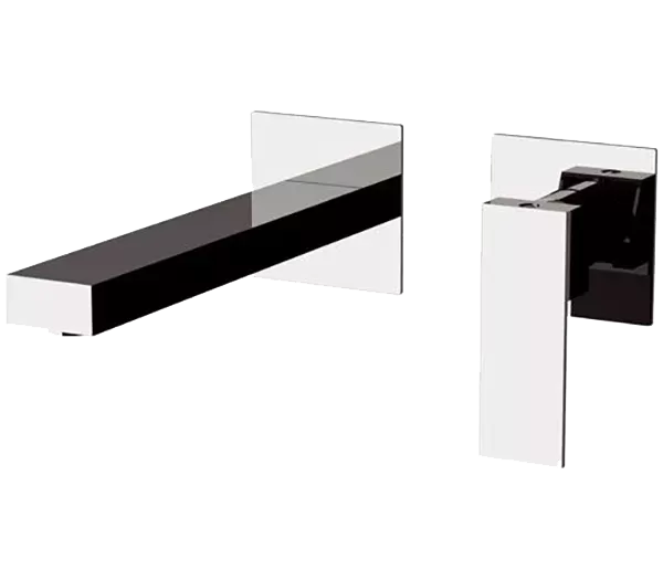 Смеситель для раковины настенный скрытого монтажа излив 23см (скрытая часть в комплекте) q design cr хром remer