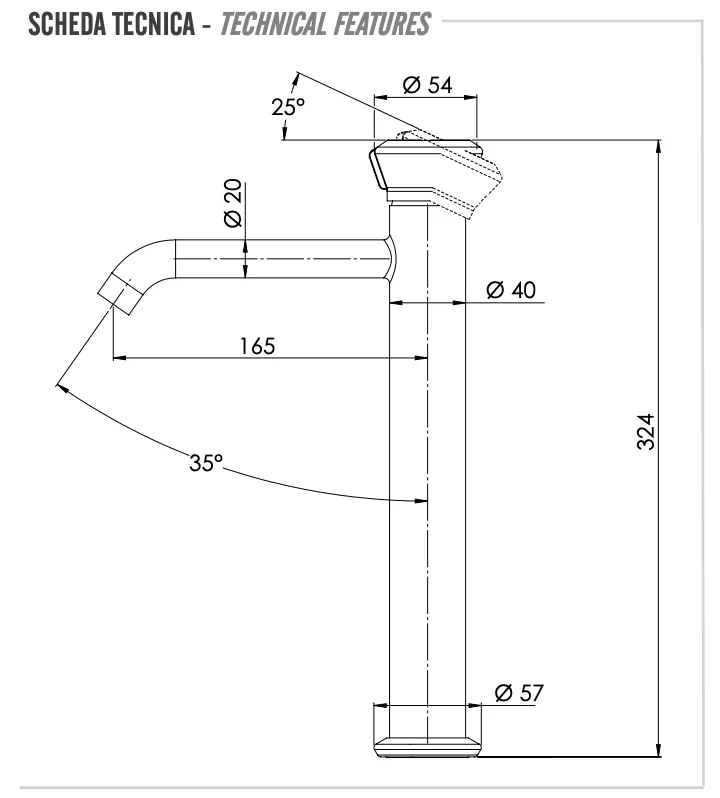 Смеситель для раковины Remer Element ET11LXLBR, бронза масляная