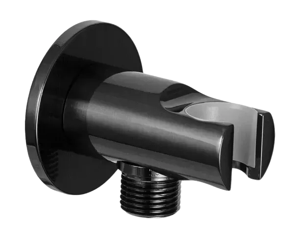 Подключение для душевого шланга с держателем cfp черный хром брашированный remer