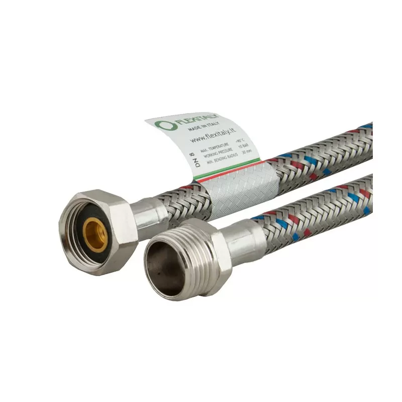 Подводка гибкая 80 сантиметров dn8 Г1/2"-Ш1/2" гайка/штуцер FLEXITALY remer