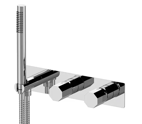 Смеситель для ванны/душа на 3 потока скрытый монтаж с душевым набором (заказывать совместно с wbox97d3 ) remer ottagono золото