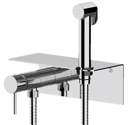 Гигиенический душ со смесителем скрытого монтажа и полочкой  (душевой шланг и скрытая часть в комплекте) x style cr хром remer