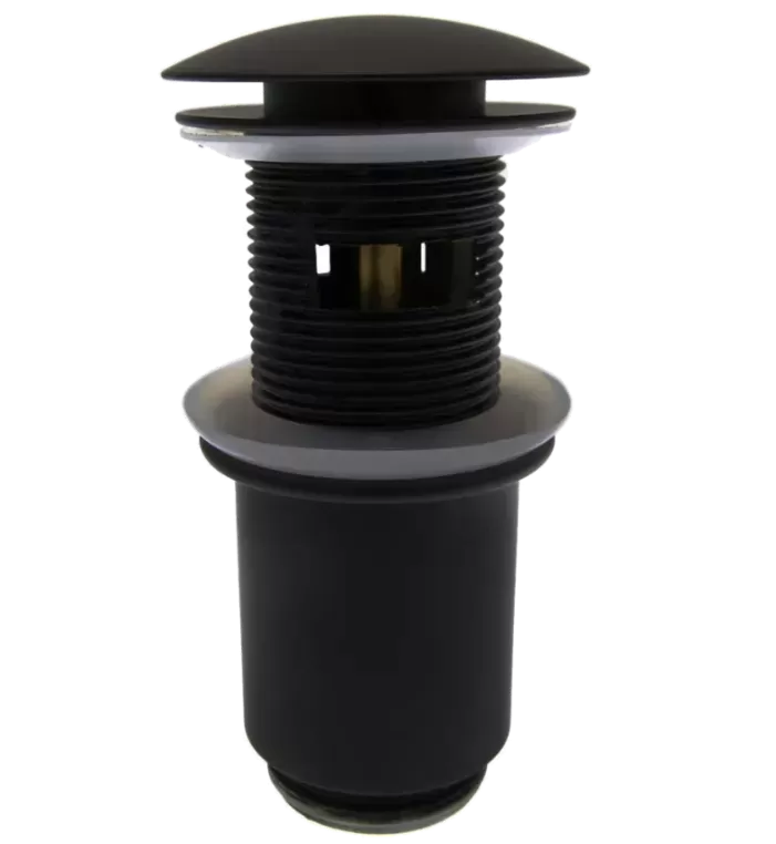 Донный клапан click-clack с переливом 1 1/4" no черный матовый remer
