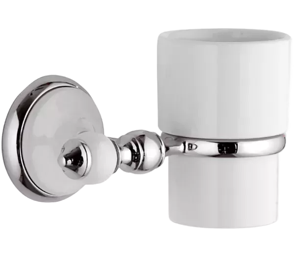 Стакан с держателем настенный керамика epoca cr хром remer