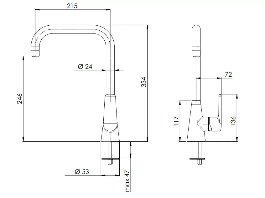 Смеситель для кухни vanity no черный матовый remer