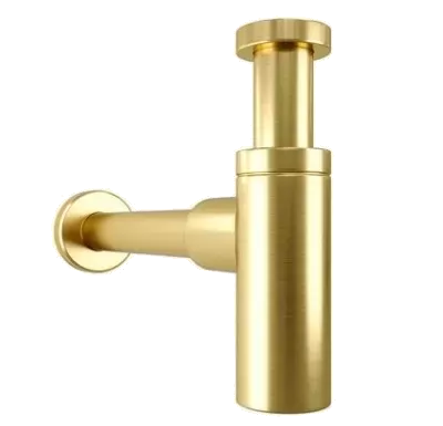 Сифон для раковины латунный 1 1/4" bg золото брашированное remer