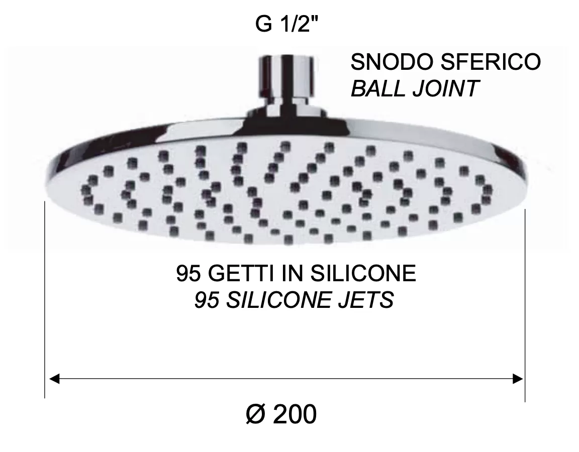 Верхний душ 20см cfp черный хром брашированный remer