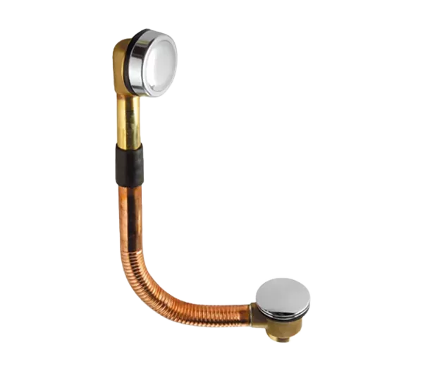 Cлив-перелив для ванны латунный click-clack cr хром remer