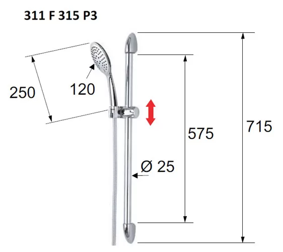Комплект 311 F 315 P3 для душа
