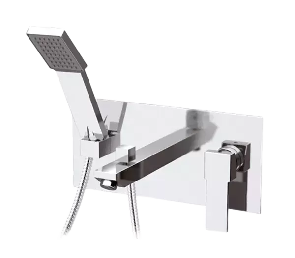 Смеситель для ванны готовый комплект скрытого монтажа (душевой набор и скрытая часть в комплекте) qubika cr хром remer