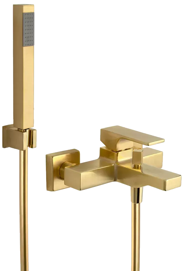 Смеситель для ванны с душевым набором absolute bg золото брашированное remer