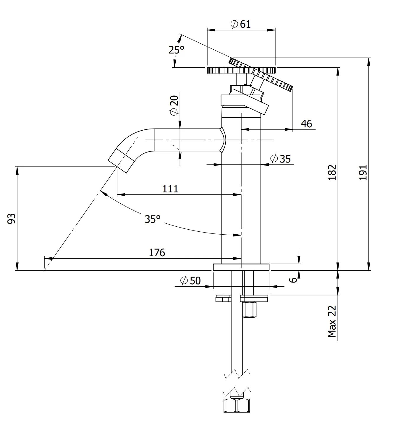 Смеситель для раковины chrono xv никелированная сталь remer
