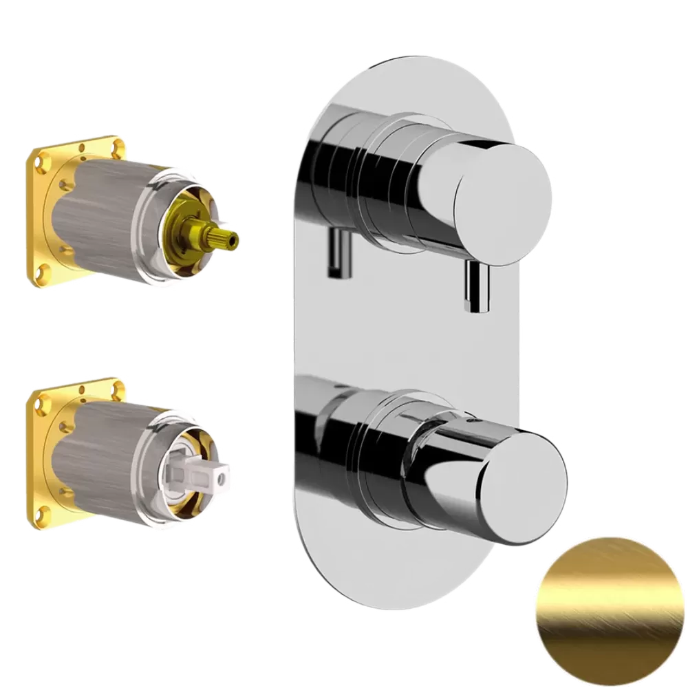 Смеситель для душа Daniel Trilogy TG612D3KBDP, золото брашированное