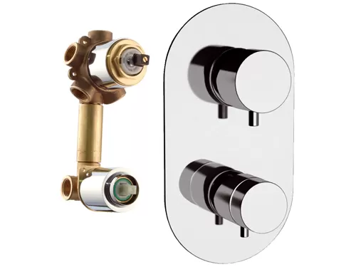 Смеситель для ванны/душа термостатический на 4 потока скрытый монтаж (скрытая часть в комплекте) minimal cr хром remer