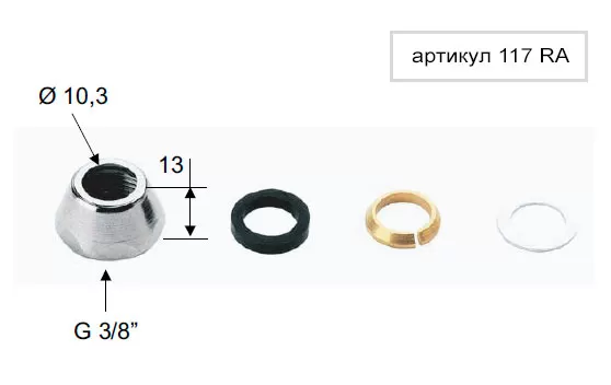 Гайка для цангового зажима 10 cr хром remer