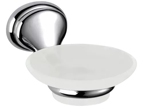 Мыльница настенная с держателем матовое стекло 900 cr хром remer