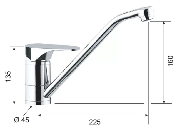 Смеситель для кухни class line cr хром remer