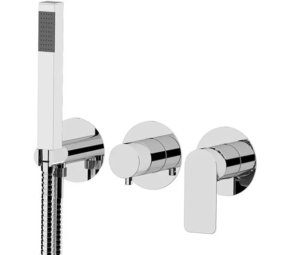 Встраиваемый смеситель для ванны душа, на 2 выхода, с ручным душем, шлангом infinity bg золото брашированное remer