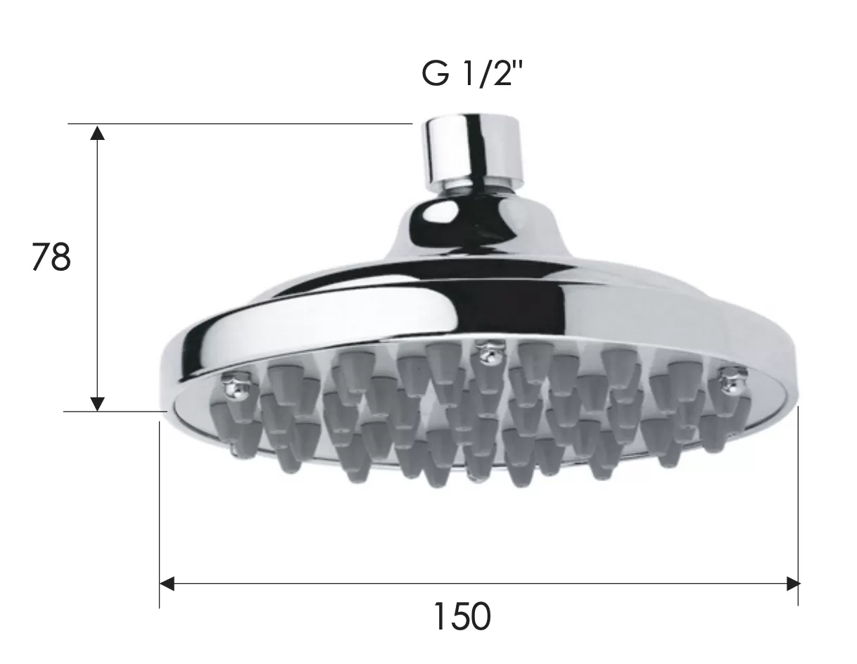 Верхний душ 15см abs cr хром remer