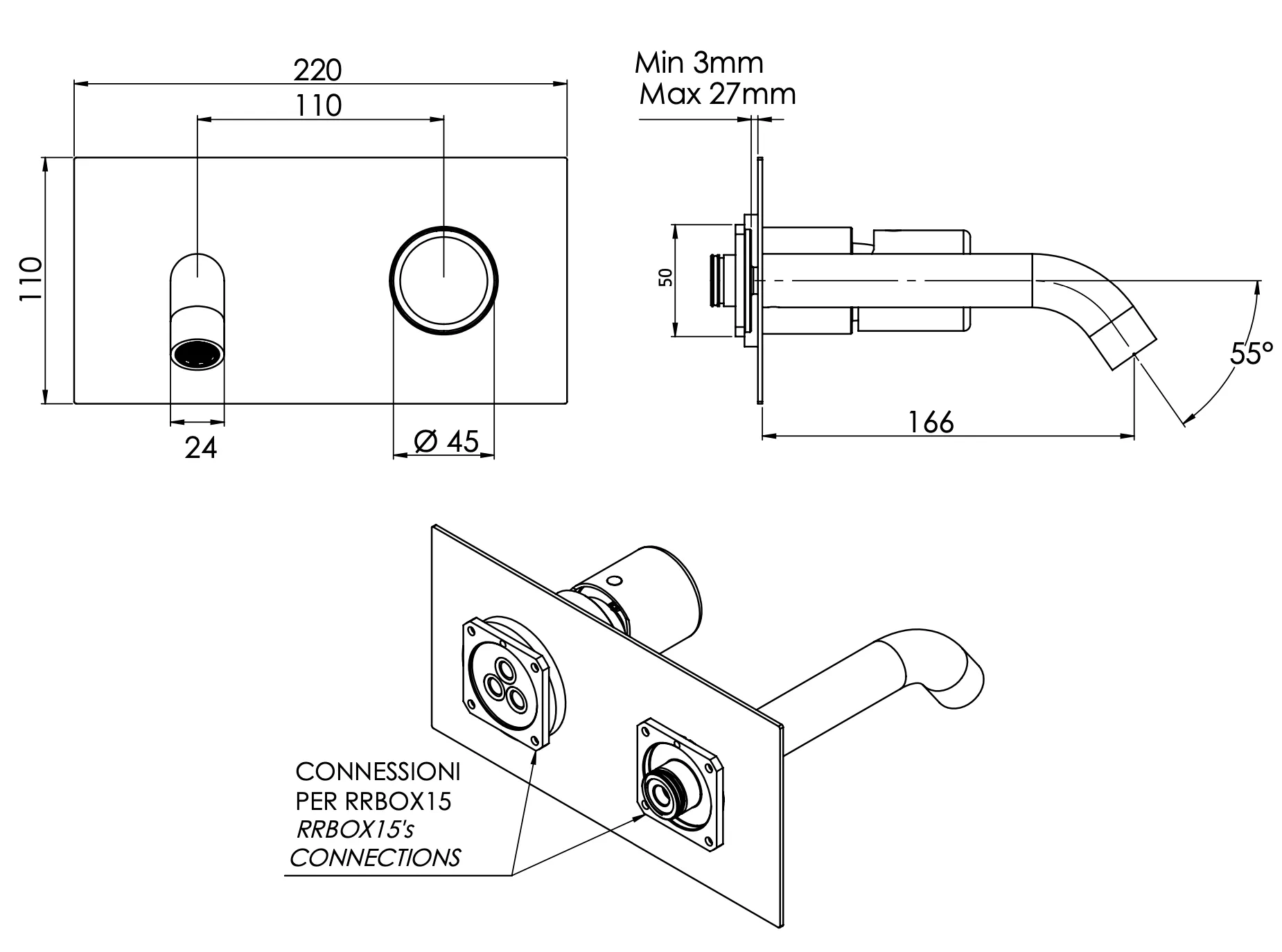 Смеситель для раковины Daniel Trilogy TG632KBDP, золото брашированное