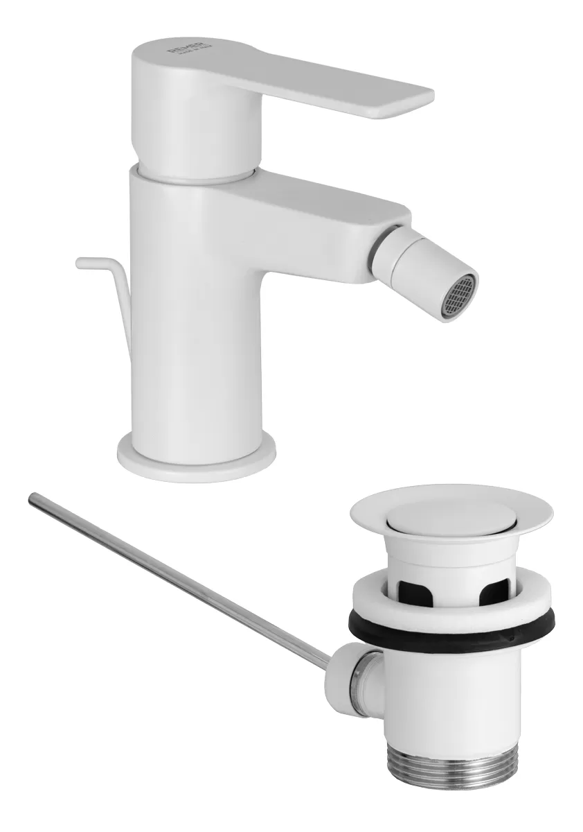 Смеситель для биде с донным клапаном energy bo белый матовый remer