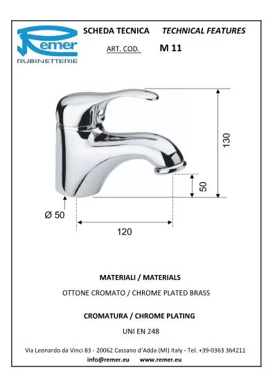 Смеситель M 11 для умывальника