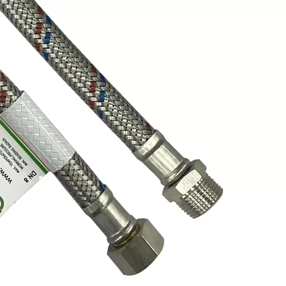 Подводка гибкая 60 сантиметров dn8 Г3/8"-Ш3/8" гайка/штуцер FLEXITALY remer