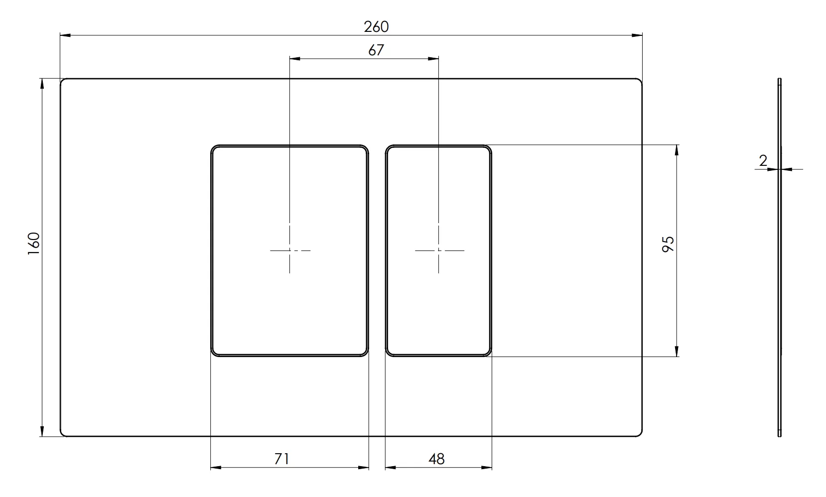 Кнопка смыва Remer RB820GP, золото глянцевое PVD
