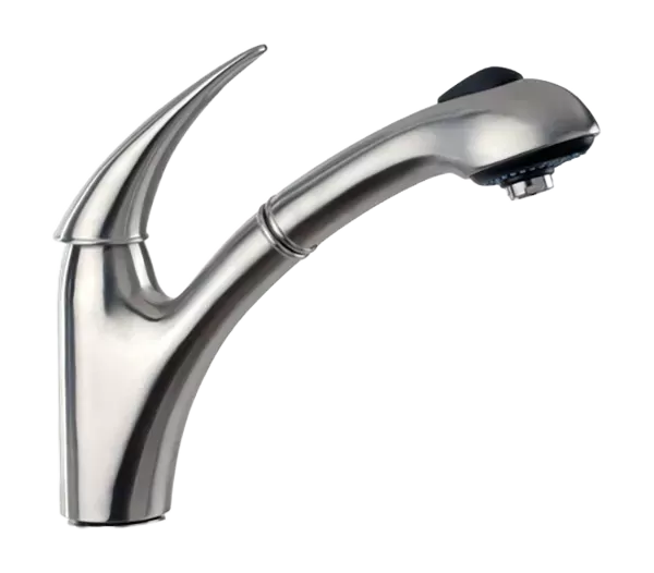 Смеситель для кухни с вытяжным изливом inox 304 inox ss нержавеющая сталь remer