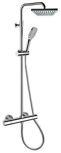 Душевая система для душа термостатическая квадратный верхний душ abs 20см elegance cr хром remer