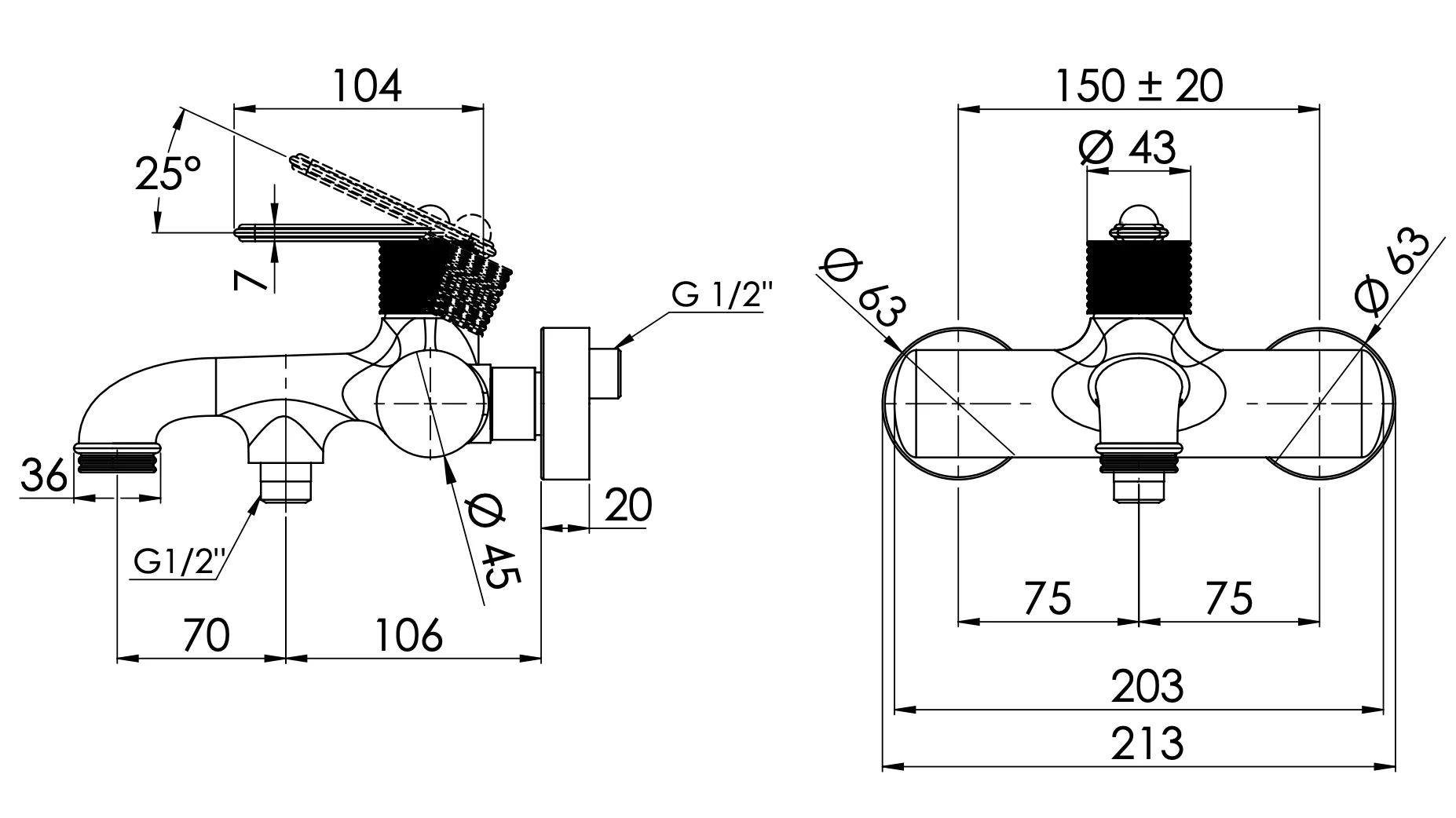 Смеситель для ванны Daniel Brooklyn BY61015, чёрный матовый