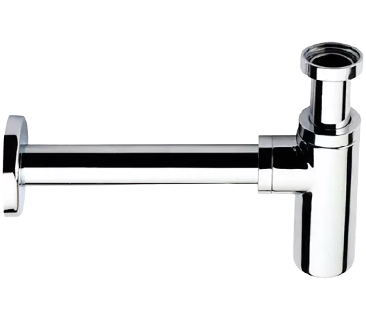 Сифон для раковины латунный 1 1/4" cfp черный хром брашированный remer