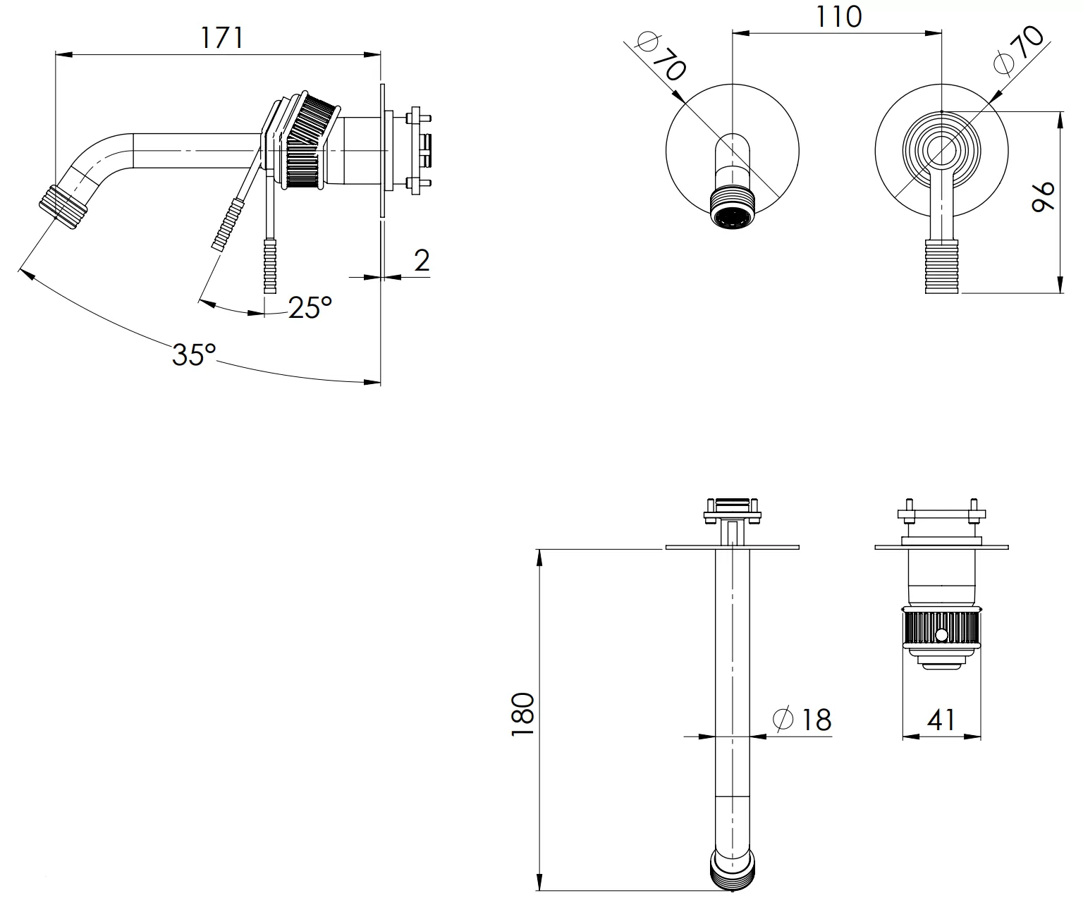 Смеситель для раковины Remer Atelier AL15PWBNO, черный матовый