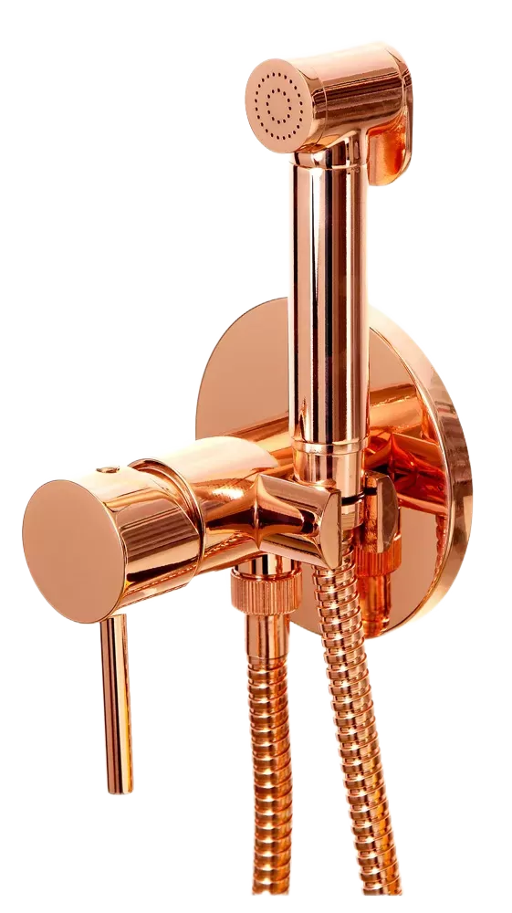 Гигиенический душ со смесителем скрытого монтажа (душевой шланг и скрытая часть в комплекте) x style rl медь блестящая remer