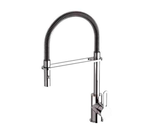 Смеситель для кухни высокий с гибким изливом cr хром remer