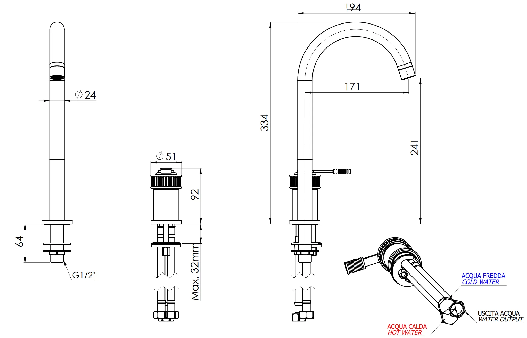 Смеситель для раковины Remer Atelier AL57LBR, бронза масляная