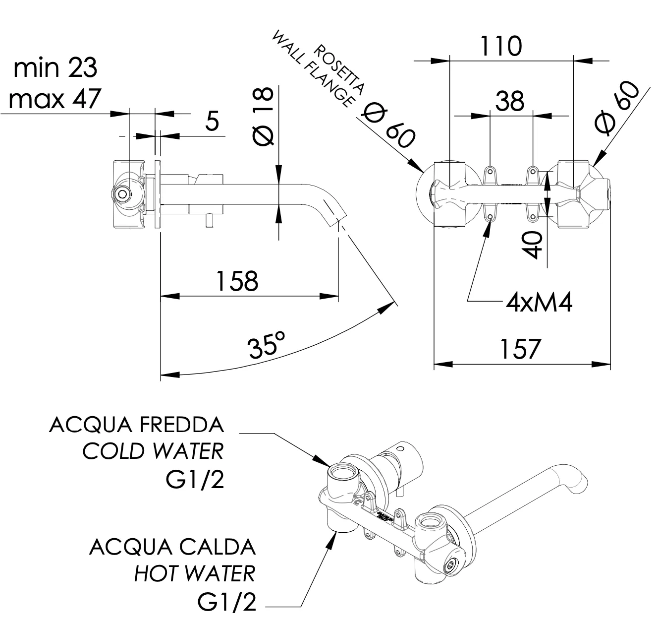 Смеситель для раковины Daniel Tokyo TK632PDP, золото брашированное