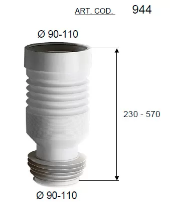 Фановая труба RR 944 230-570mm гофрированная