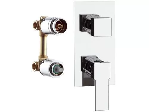 Смеситель для ванны/душа на 2 потока скрытый монтаж (скрытая часть в комплекте) qubika cr хром remer