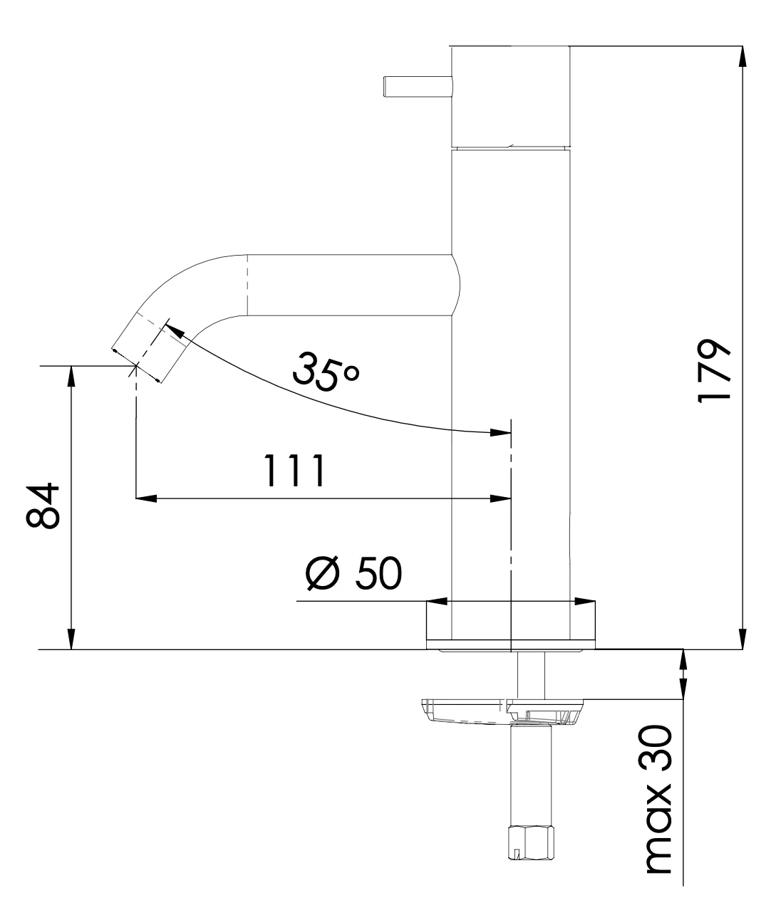 Смеситель для раковины Daniel Tokyo TK606N15, чёрный матовый