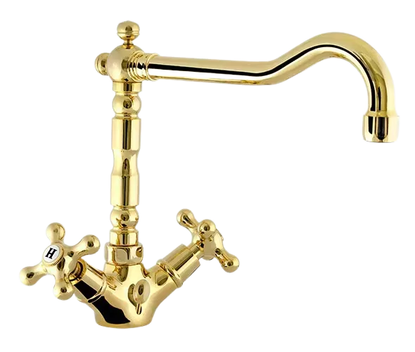 Смеситель для кухни с донным клапаном liberty do золото remer