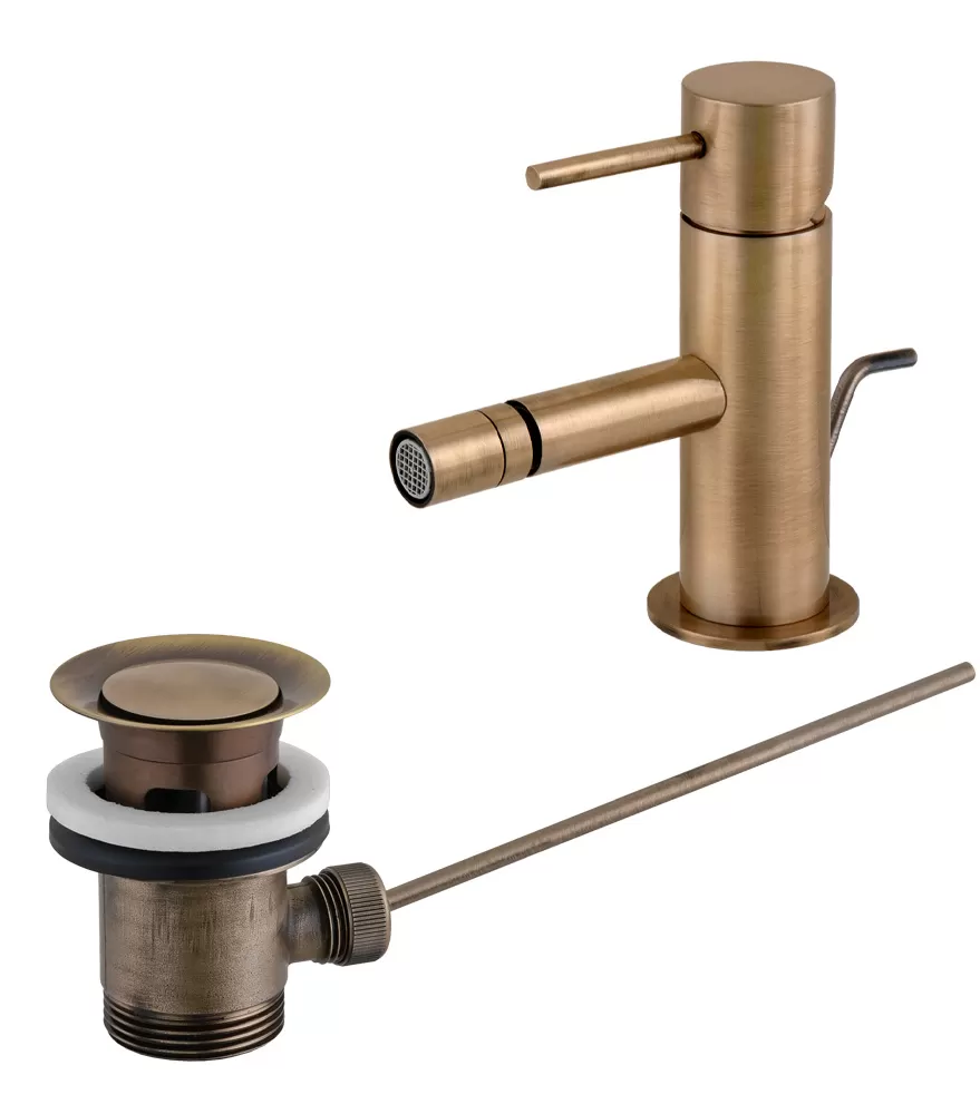 Смеситель для биде с донным клапаном x style vo латунь состаренная remer