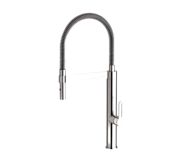 Смеситель для кухни высокий с гибким изливом cr хром remer