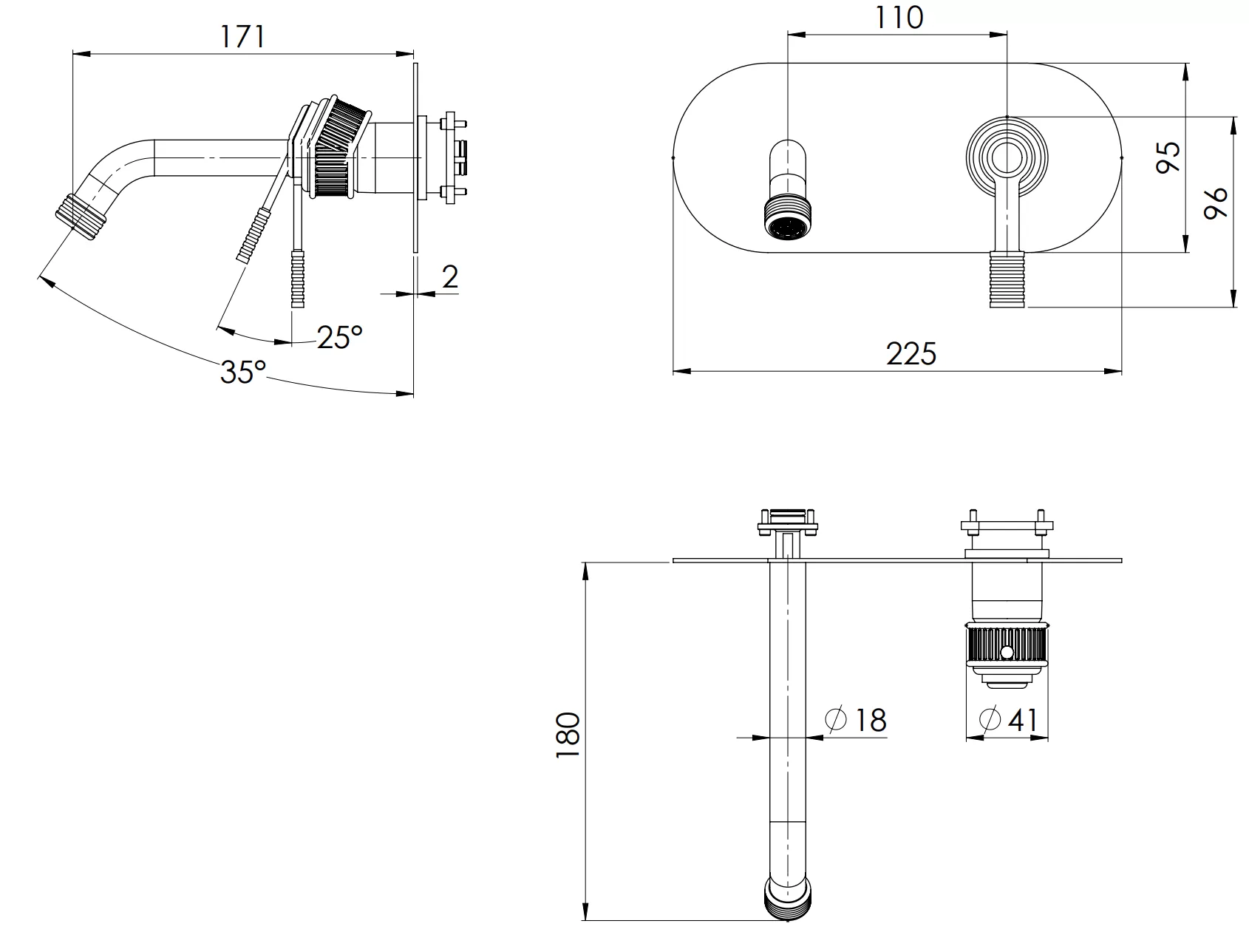 Смеситель для раковины Remer Atelier AL15WBRP, медь брашированная