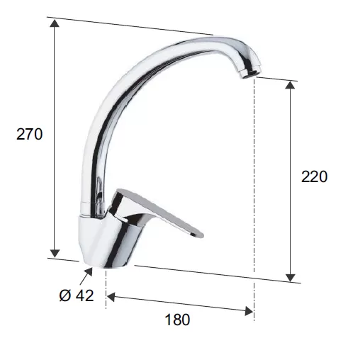 Смеситель для кухни class line cr хром remer