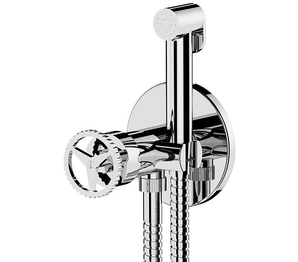 Гигиенический душ со смесителем скрытого монтажа (душевой шланг и скрытая часть в комплекте) chrono bo белый матовый remer