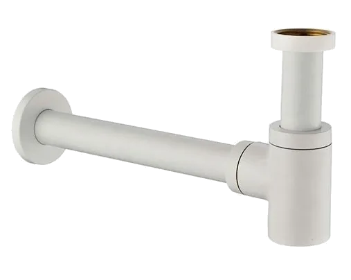 Сифон для раковины короткий латунь 1 1/4" bo белый матовый remer