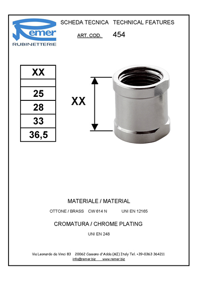 муфта 1/2" RR 454 хром