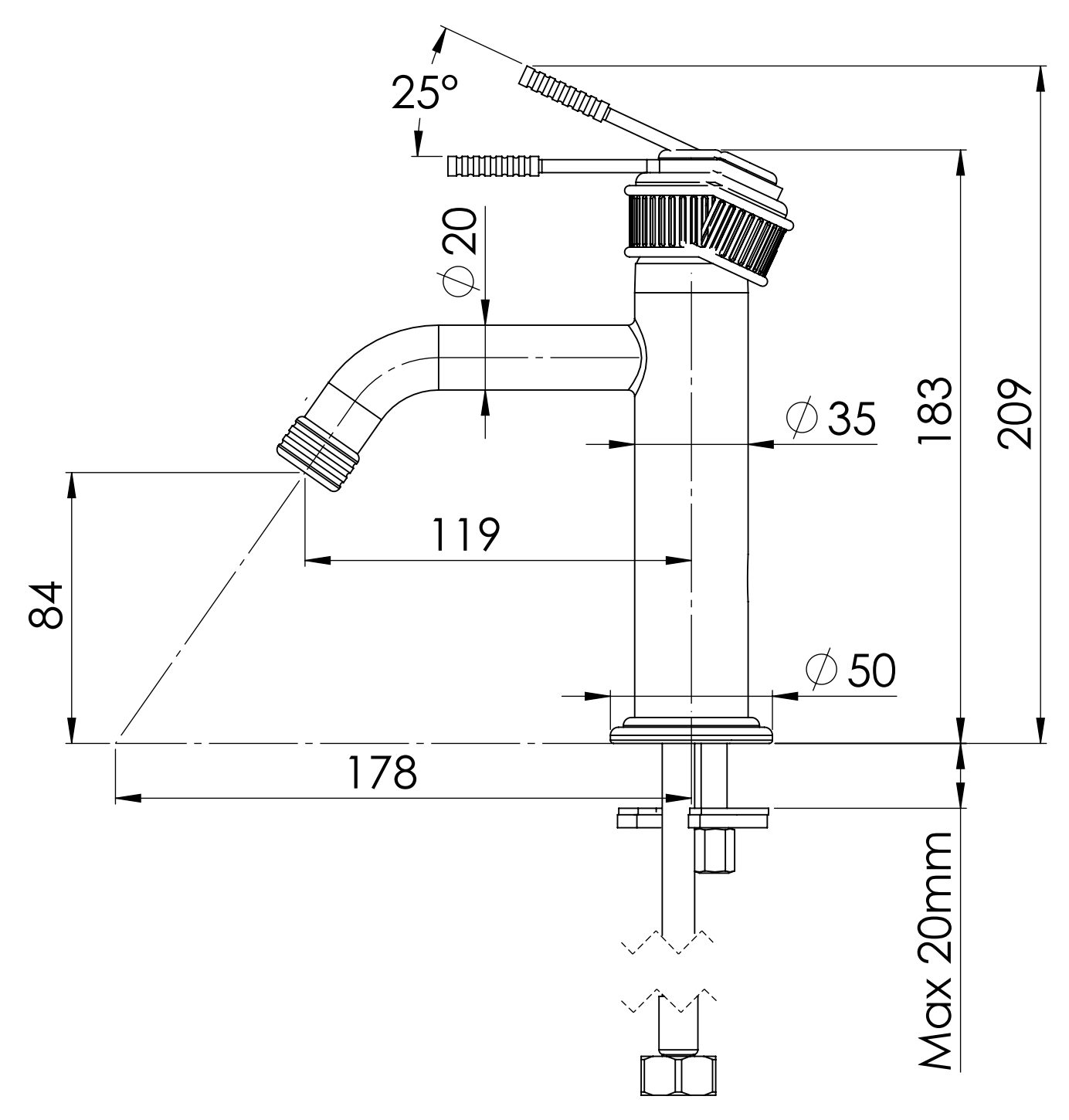 Смеситель для раковины  atelier bo белый матовый remer